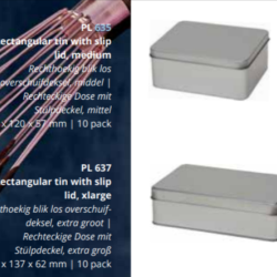 Rectangular tin with slip lid, medium