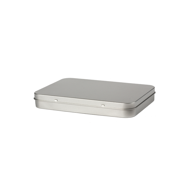 Rectangular tin A6 with hinged lid