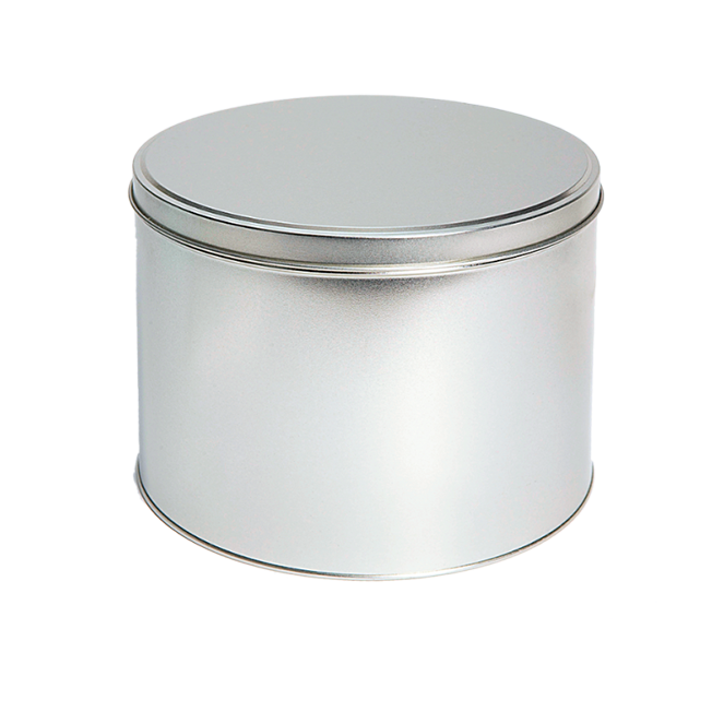 Round storage tin, large