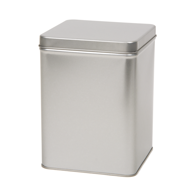 750 g square tin with hinged lid