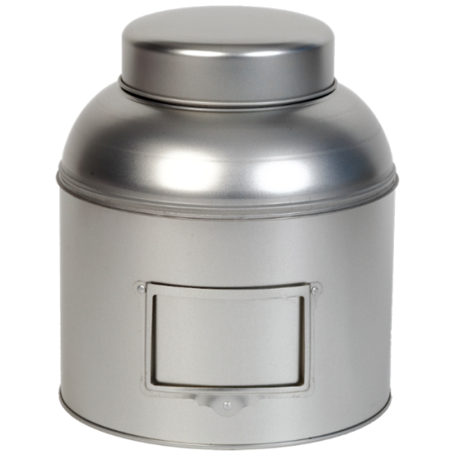 Round tin - storage tin, silver