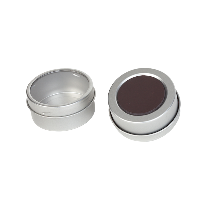 Magnetic round tin with window