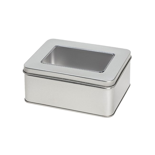 Rectangular tin with window