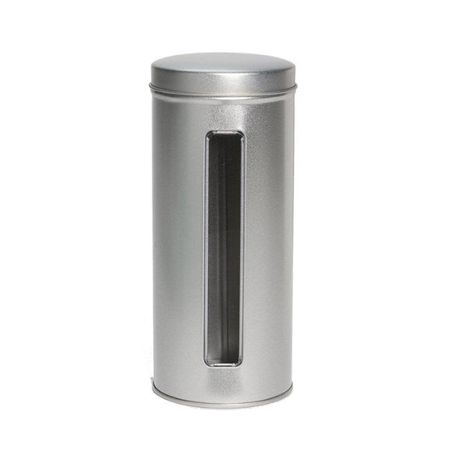 Coffee pad tin with window