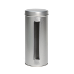 Coffee pad tin with window