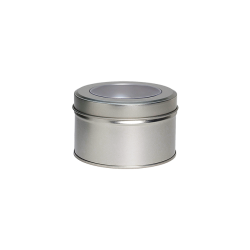 Round tin with window