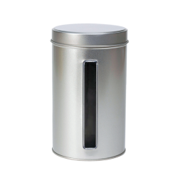 Round tin 500 g with window