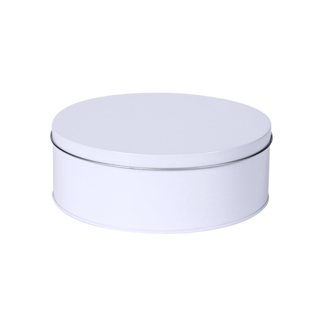 Round tin cake tin with sliplid