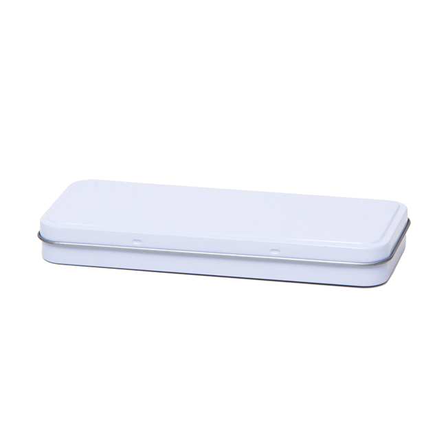 Rectangular tin - pencil tin with hinged lid