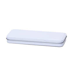 Rectangular tin - pencil tin with hinged lid