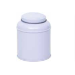 Round tin with domed lid and inner lid