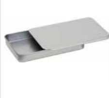 Rectangular tin with sliding lid