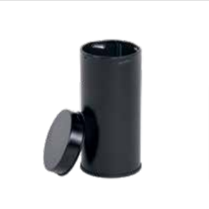 Round spice tin with bajonet closure matt black