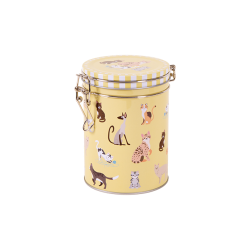 Round tin with clip closure