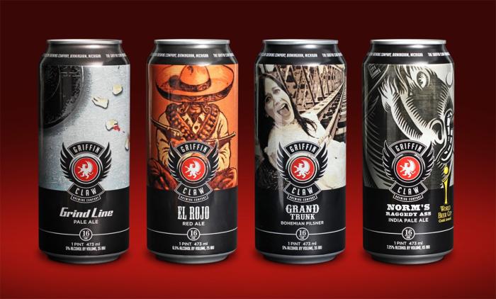 Rexam 16oz cans used to launch four core brands by Griffin Claw Brewing Co.