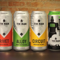 Tin Man Brewing Co. offers four of its core beers in Rexam cans
