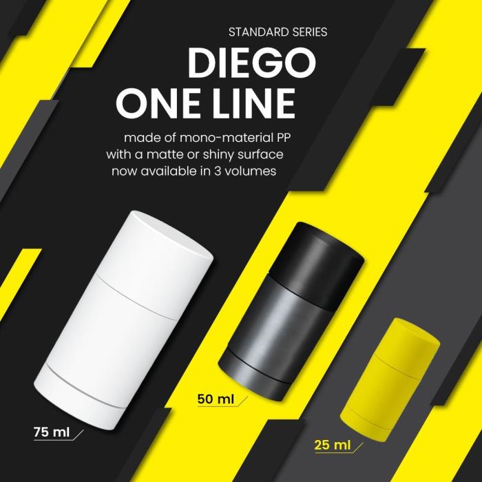 New Monomaterial PP Stick Container: DIEGO ONE LINE 25ml
