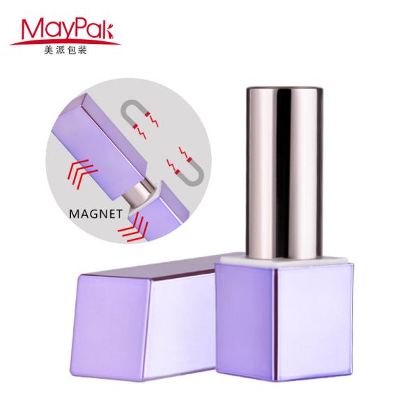Luxury aluminium lipstick case magnet mini slim magnetic lipstick case-Maypak