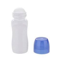 Plastic deodorant roll on perspirant bottle