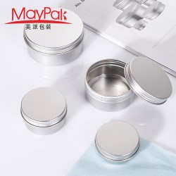 Round Refillable Cosmetic Aluminium Jar