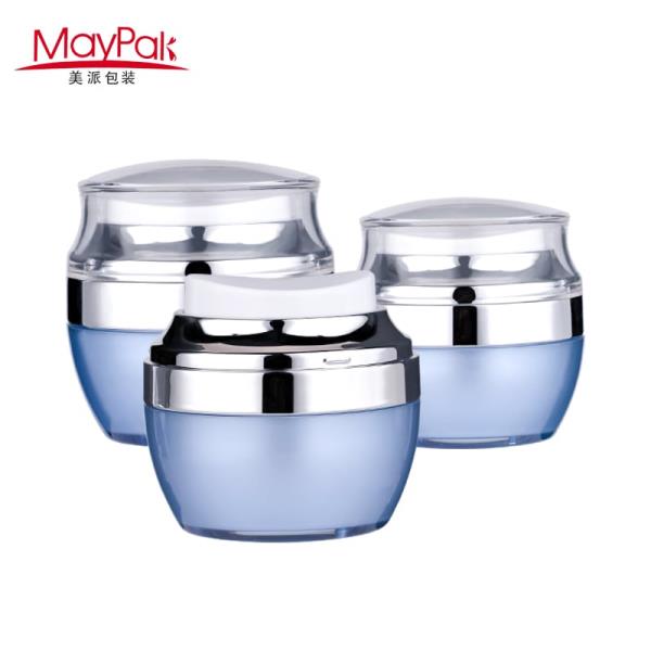 Skin care airless silver plastic 15g 30g 50g airless cream pump jar