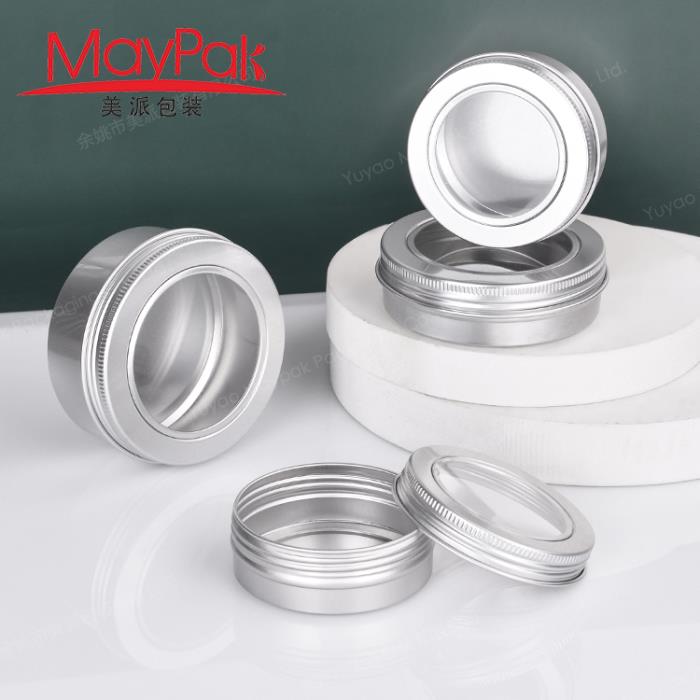 Cosmetic Aluminium Jar with Window