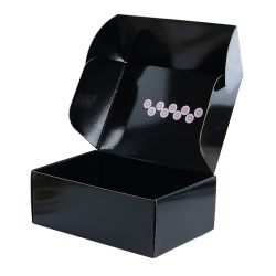 Black fold paper box. high quality shipping box customized your brand logo