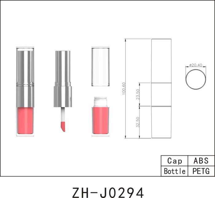 Double-ended Lip Gloss + Lipstick Packaging