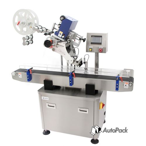 Automatic Top Labeler LT450SW with Conveyor (tape labeler)