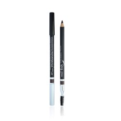 Wooden Eyebrow Pencil with Aluminum Detail and Brush