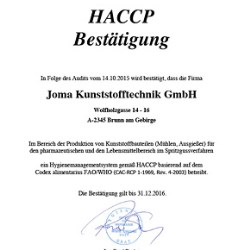 HACCP - compliant Monitoring Program