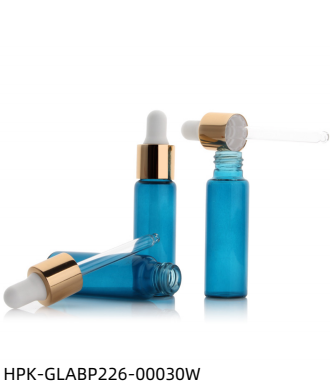 Blue Pipette Dropper Bottle With  Aluminum Collar