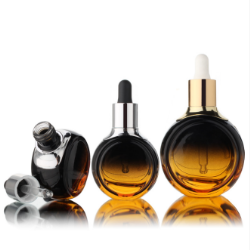 Flat Glass Pipette Dropper Bottle With  Aluminum Collar