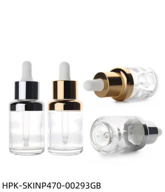 Glass Pipette Dropper Bottle With  Aluminum Collar and Shoulder