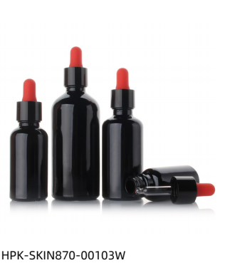 Black Glass Pipette Dropper Bottle With Red Bulb