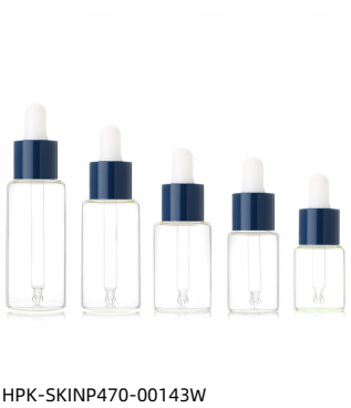 Glass Pipette Dropper Bottle With Navy Blue Collar