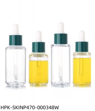 Plastic White Pipette Dropper Bottle With Emerald Green Collar