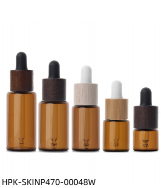 Amber Glass Pipette Dropper Bottle with Wood/Bamboo Collar