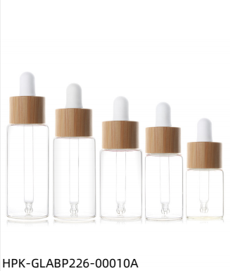 Glass Pipette Dropper Bottle with Bamboo Collar