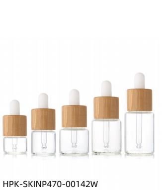 Glass Pipette Dropper Bottle with Bamboo Collar- Short