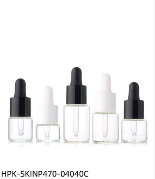 Glass Pipette Dropper Bottle With Black/White Cap - Short