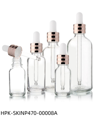 Glass Pipette Dropper Bottle With Thread Rolling Aluminum Collar - 18/410 Neck