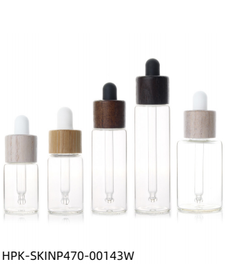 Glass Pipette Dropper Bottle with Wood/Bamboo Collar 13-Neck