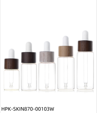 Glass Pipette Dropper Bottle with Wood/Bamboo Collar 20/410