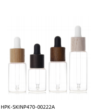 Glass Pipette Dropper Bottle with Wood/Bamboo Collar E5 Neck