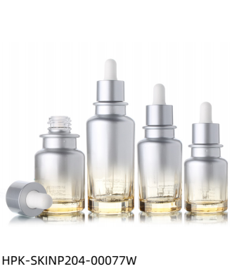 Gradient Electroplated Glass Pipette Dropper Bottle With Aluminum Collar
