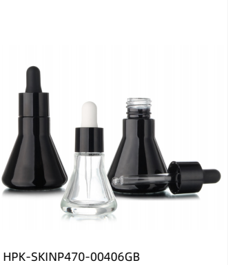 Pyramid Shaped Glass Pipette Dropper Bottle with Aluminum Collar