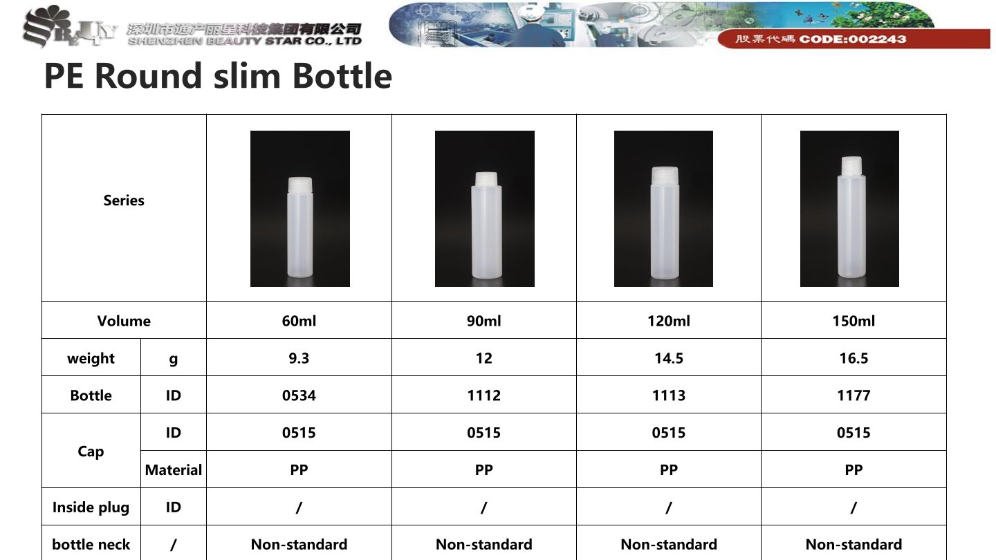 PE Round Slim Bottle