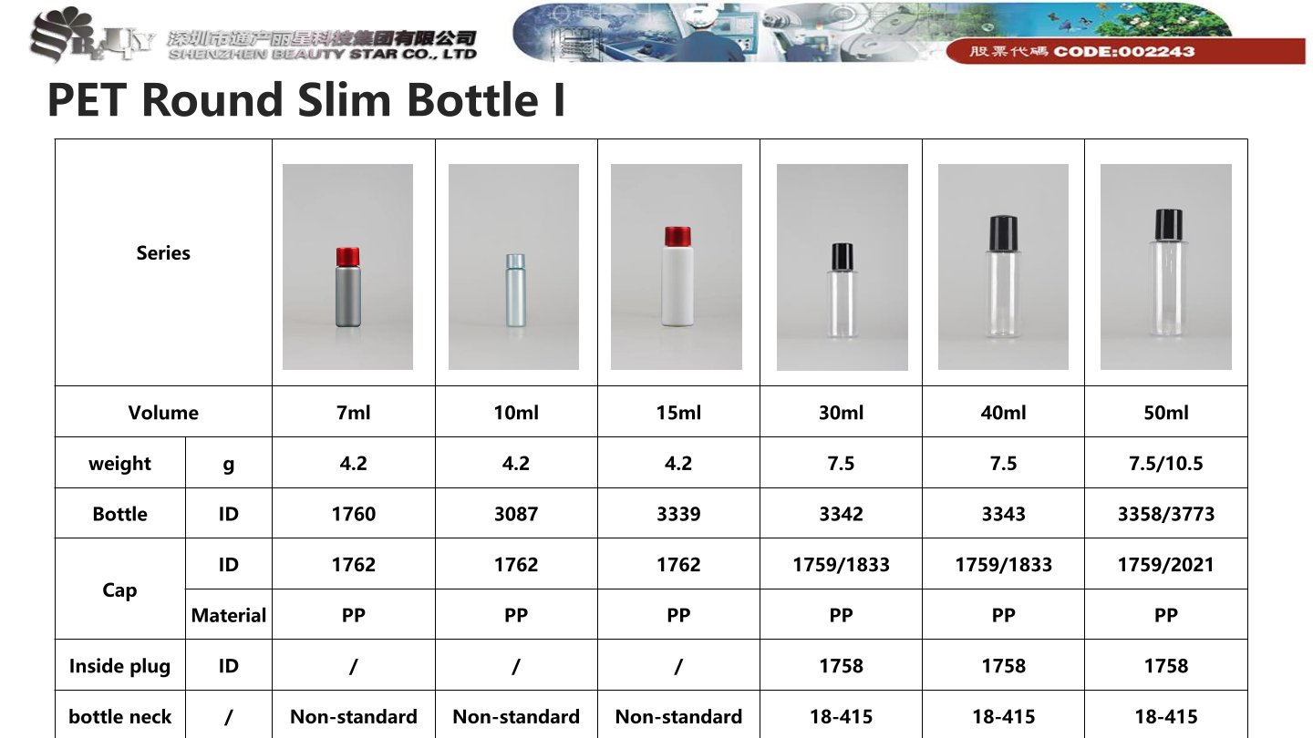 PET Round Slim Bottle I