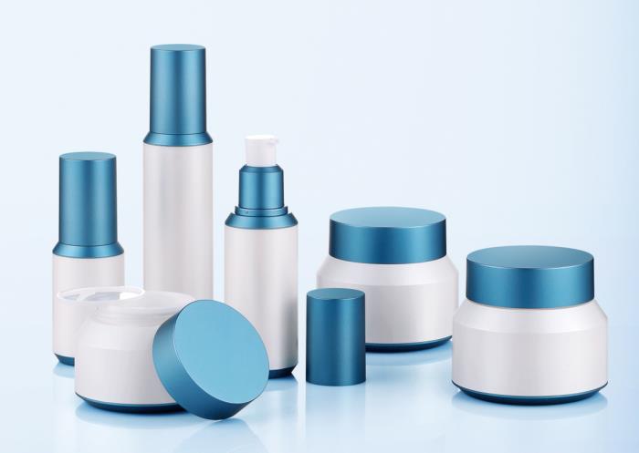 Square acrylic lotion bottle and cream jars